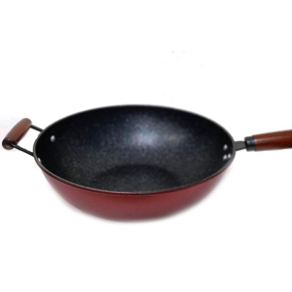 【Fengyu豐郁】HSUNLU 紅晶鑽麥飯石(不沾)雙柄鍋