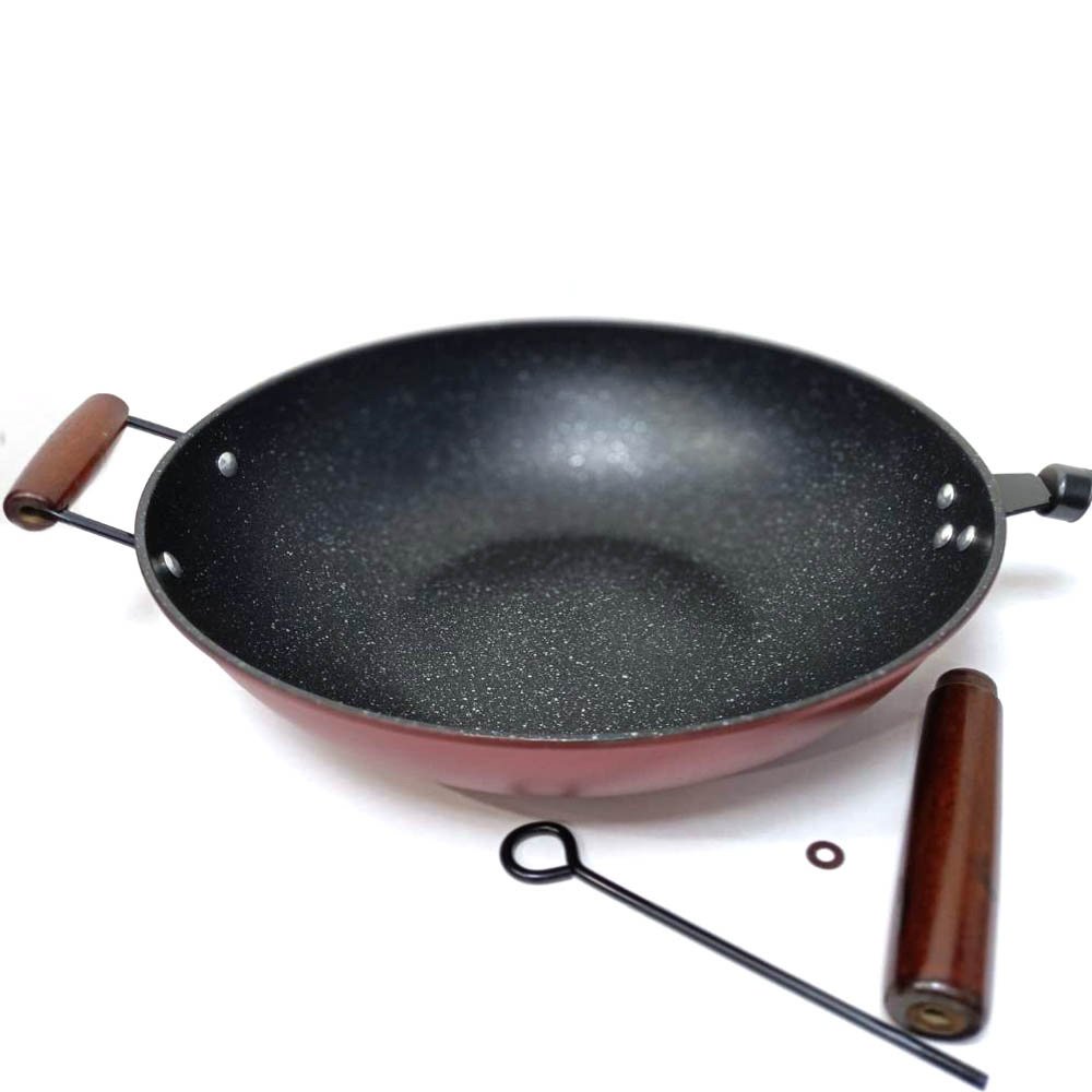 【Fengyu豐郁】HSUNLU 紅晶鑽麥飯石(不沾)雙柄鍋