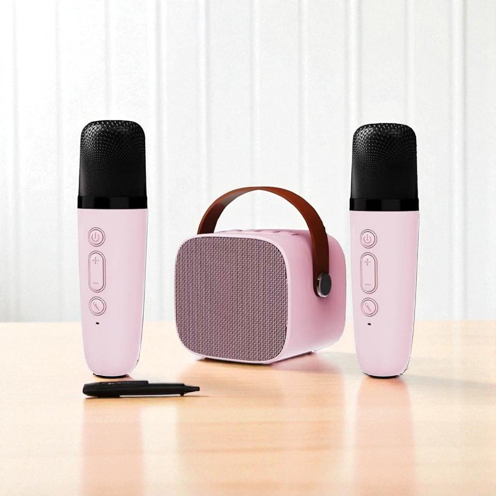 【Gan Xin柑心良品】行動手持雙人無線K歌音箱(粉色)