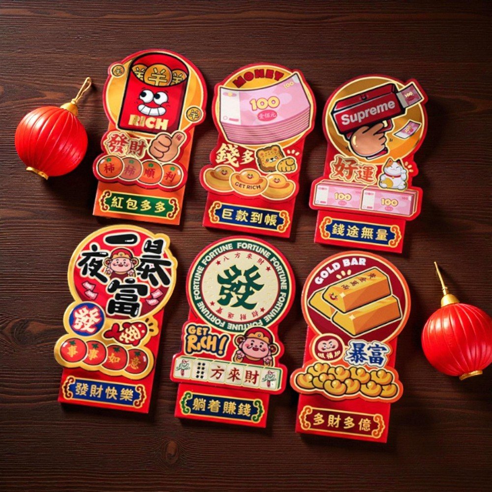 【Gan Xin柑心良品】造型紅包袋組(6入款)