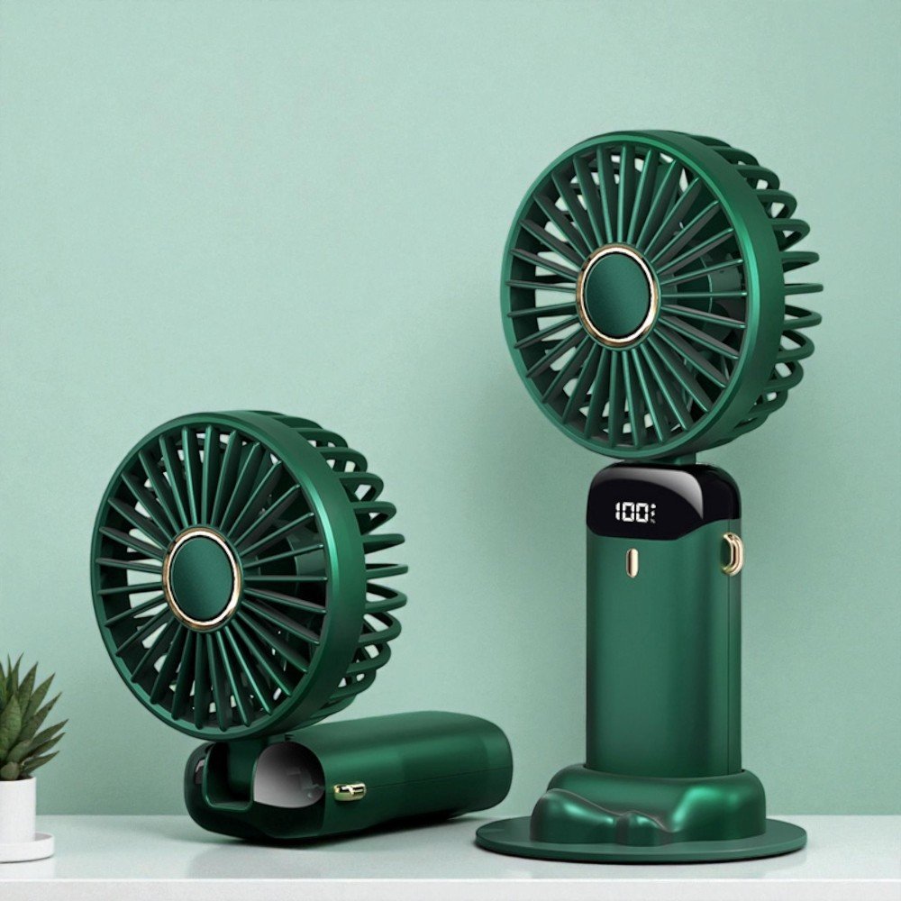 【Gan Xin柑心良品】便攜式摺疊手持小風扇(暗夜綠)