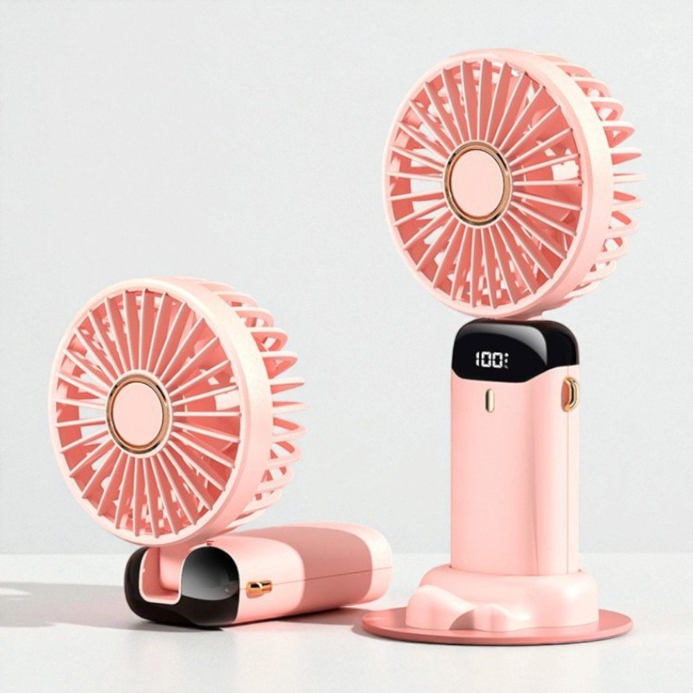 【Gan Xin柑心良品】便攜式摺疊手持小風扇(櫻花粉)