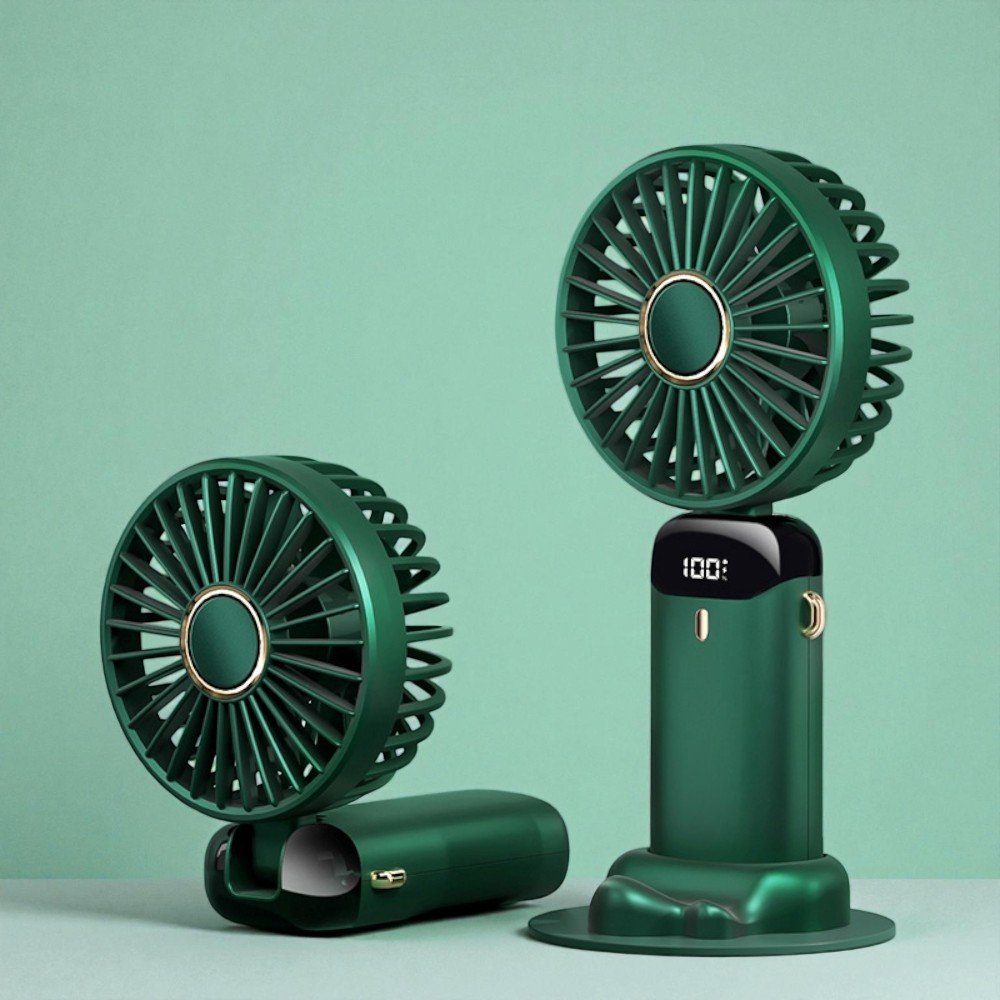 【Gan Xin柑心良品】便攜式摺疊手持小風扇(暗夜綠)